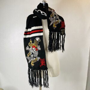 Ed Hardy Knit Scarf Death Or Glory Y2K